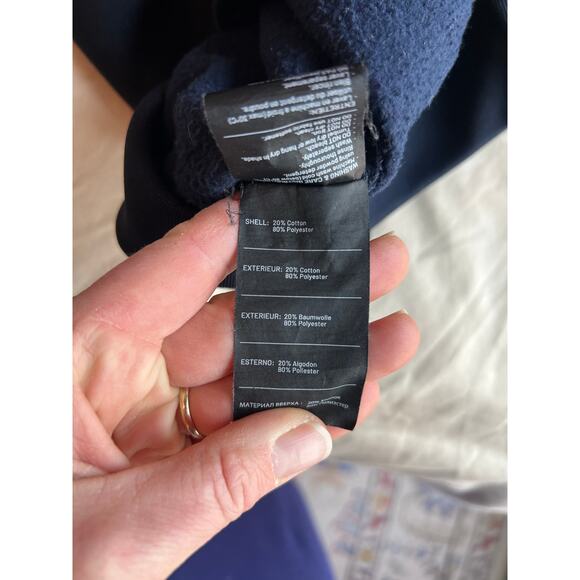 Polaris star men's small retro logo hoodie navy blue fleece lined wicking snow - Picture 4 of 9